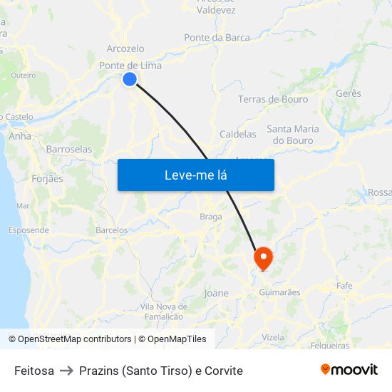 Feitosa to Prazins (Santo Tirso) e Corvite map