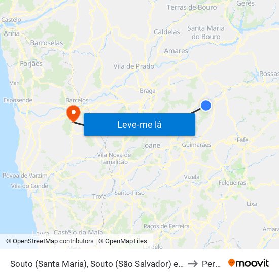 Souto (Santa Maria), Souto (São Salvador) e Gondomar to Pereira map
