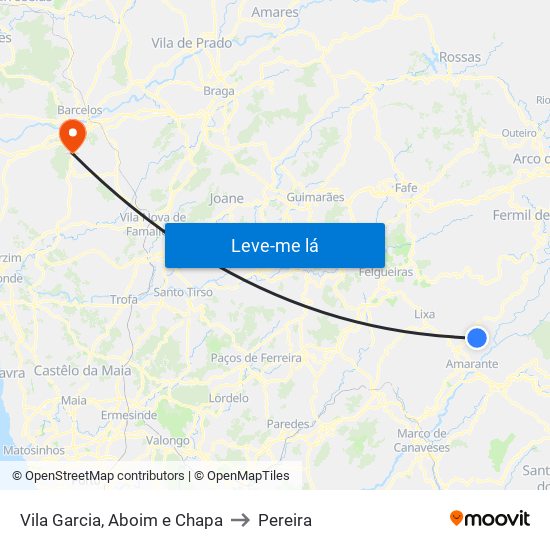 Vila Garcia, Aboim e Chapa to Pereira map