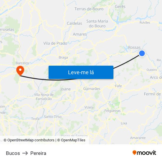 Bucos to Pereira map