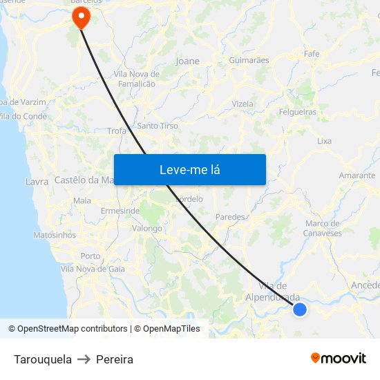 Tarouquela to Pereira map