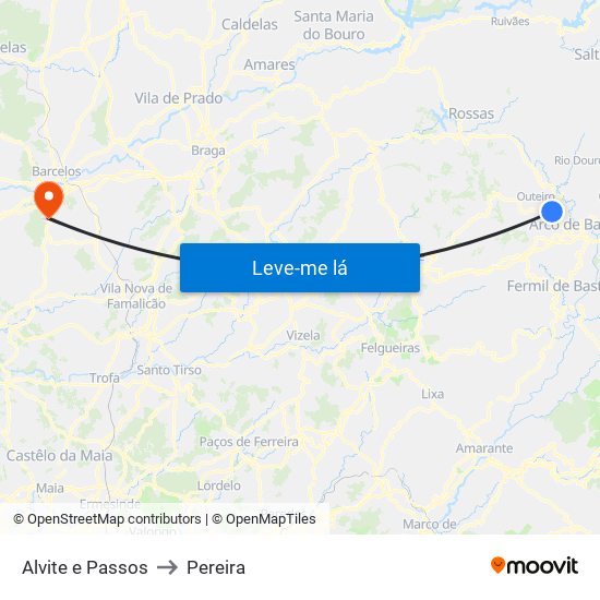 Alvite e Passos to Pereira map