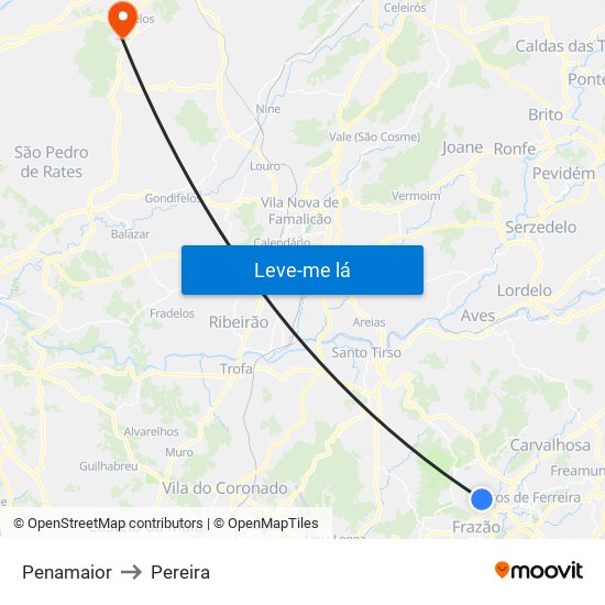 Penamaior to Pereira map
