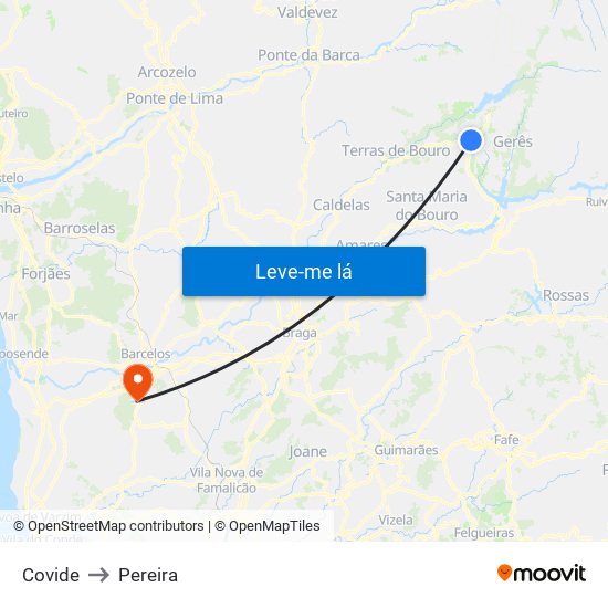 Covide to Pereira map