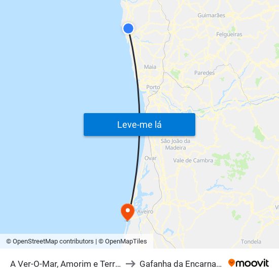 A Ver-O-Mar, Amorim e Terroso to Gafanha da Encarnação map