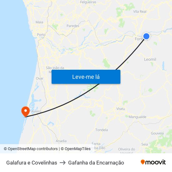 Galafura e Covelinhas to Gafanha da Encarnação map