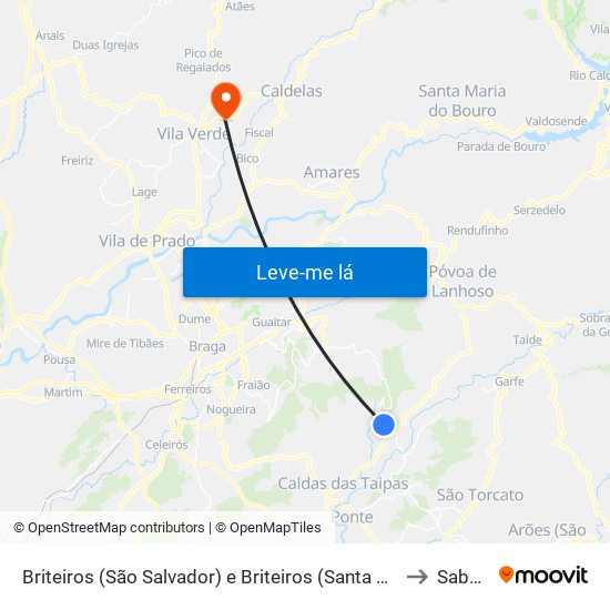 Briteiros (São Salvador) e Briteiros (Santa Leocádia) to Sabariz map