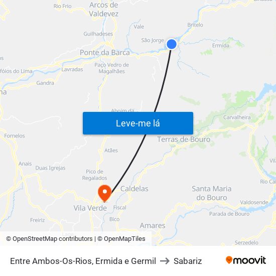 Entre Ambos-Os-Rios, Ermida e Germil to Sabariz map