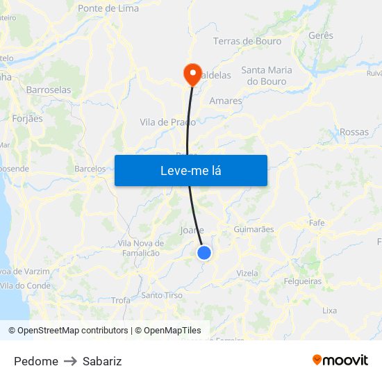 Pedome to Sabariz map