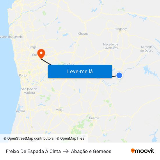 Freixo De Espada À Cinta to Abação e Gémeos map