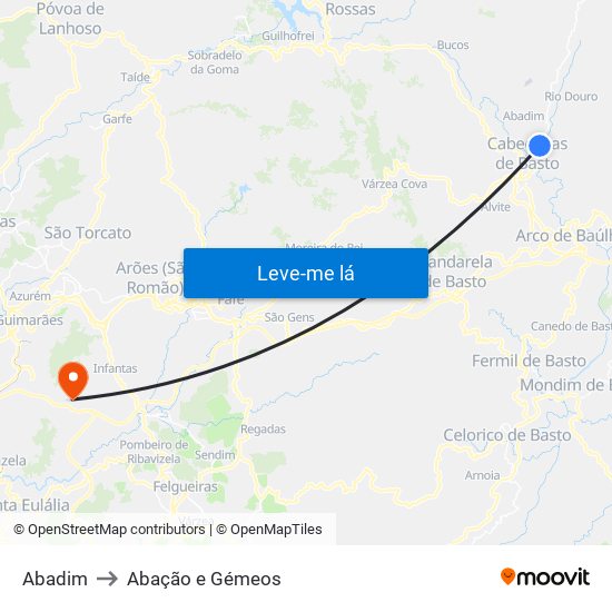 Abadim to Abação e Gémeos map