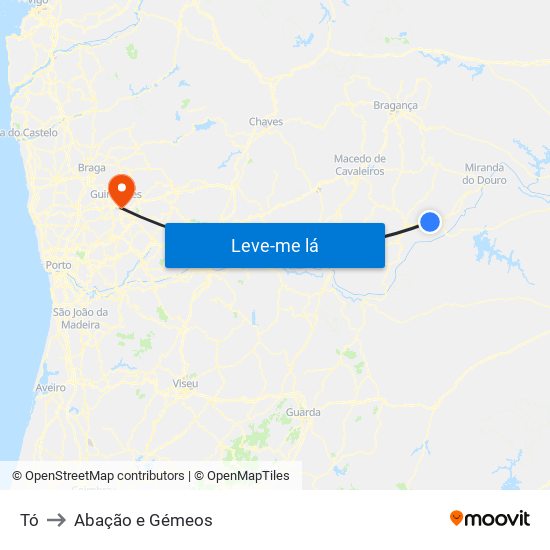 Tó to Abação e Gémeos map