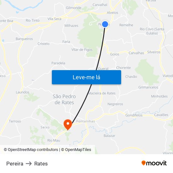 Pereira to Rates map