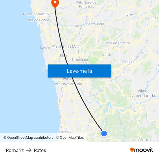 Romariz to Rates map