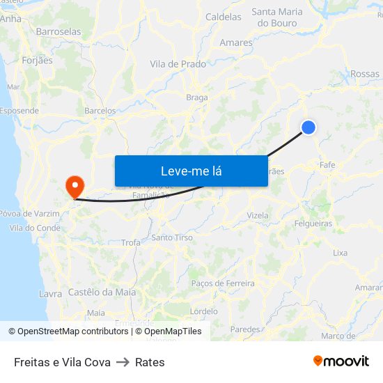 Freitas e Vila Cova to Rates map