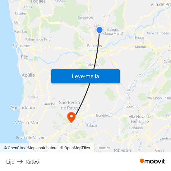 Lijó to Rates map