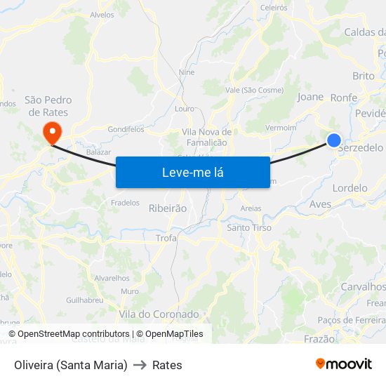 Oliveira (Santa Maria) to Rates map