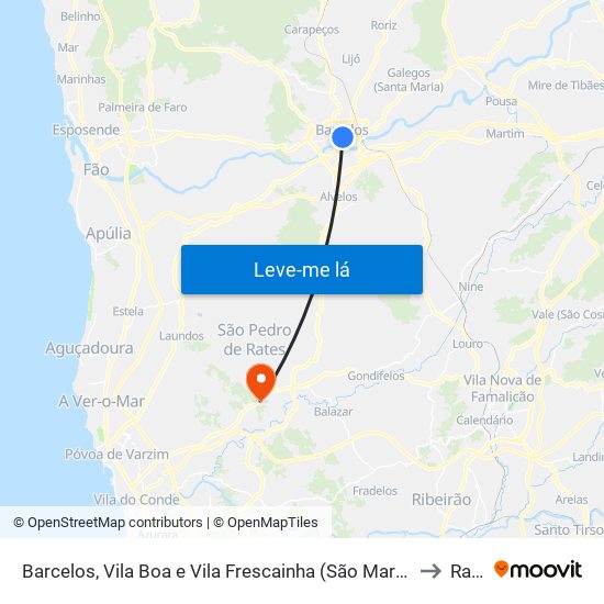 Barcelos, Vila Boa e Vila Frescainha (São Martinho e São Pedro) to Rates map