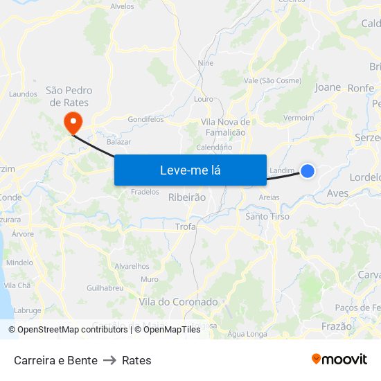 Carreira e Bente to Rates map