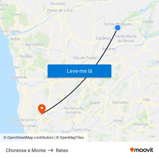 Chorense e Monte to Rates map