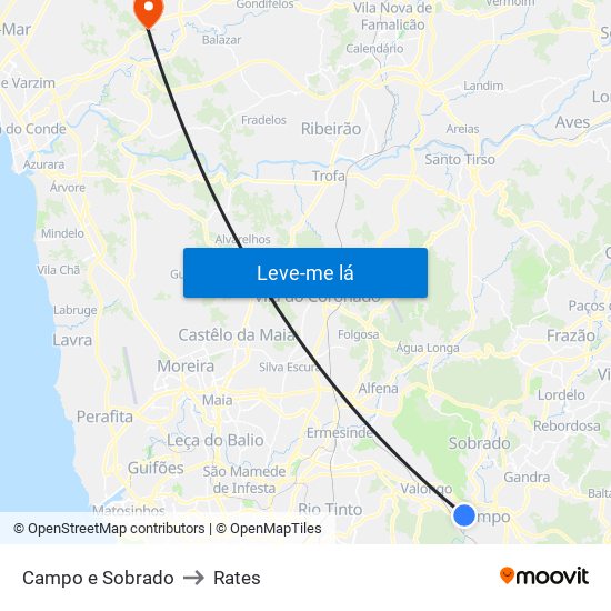 Campo e Sobrado to Rates map