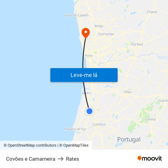 Covões e Camarneira to Rates map