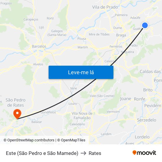 Este (São Pedro e São Mamede) to Rates map