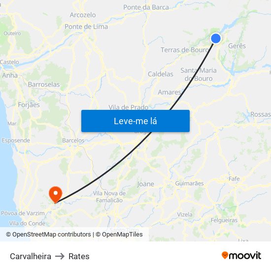 Carvalheira to Rates map