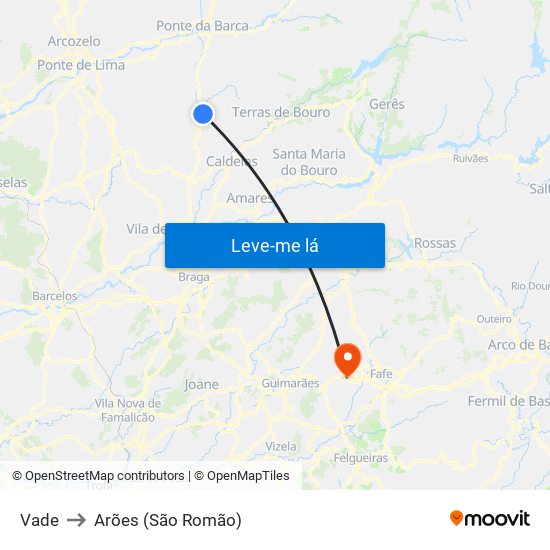 Vade to Arões (São Romão) map