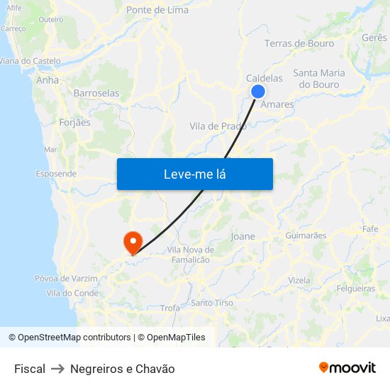 Fiscal to Negreiros e Chavão map