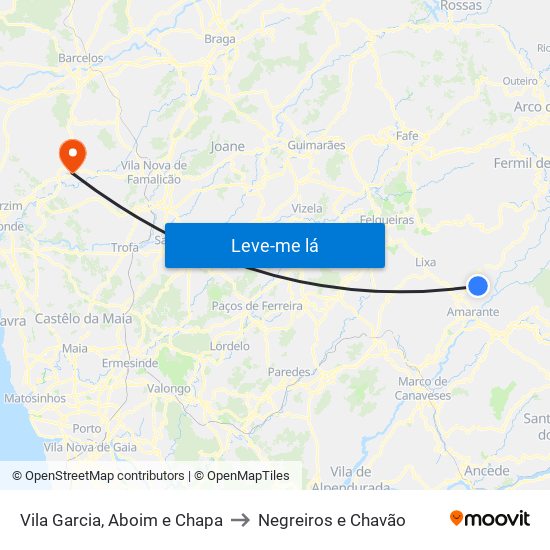 Vila Garcia, Aboim e Chapa to Negreiros e Chavão map