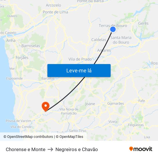 Chorense e Monte to Negreiros e Chavão map