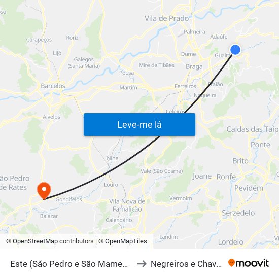 Este (São Pedro e São Mamede) to Negreiros e Chavão map