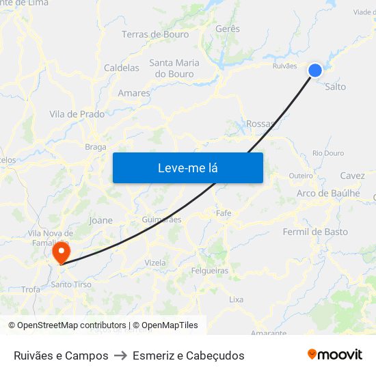 Ruivães e Campos to Esmeriz e Cabeçudos map