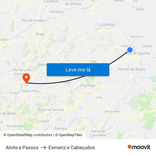 Alvite e Passos to Esmeriz e Cabeçudos map