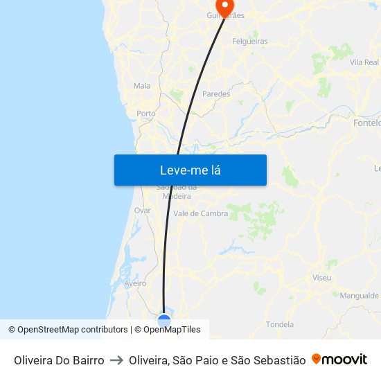 Oliveira Do Bairro to Oliveira, São Paio e São Sebastião map