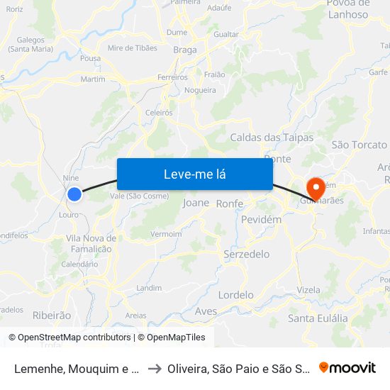 Lemenhe, Mouquim e Jesufrei to Oliveira, São Paio e São Sebastião map