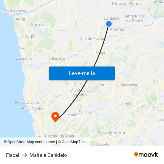 Fiscal to Malta e Canidelo map