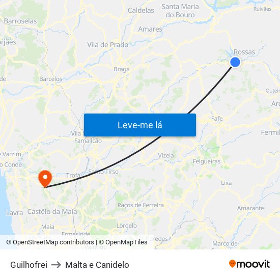 Guilhofrei to Malta e Canidelo map