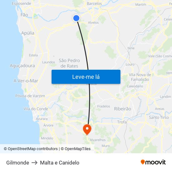 Gilmonde to Malta e Canidelo map