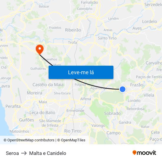 Seroa to Malta e Canidelo map