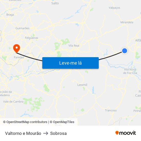 Valtorno e Mourão to Sobrosa map