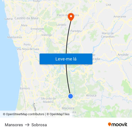 Mansores to Sobrosa map
