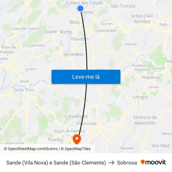 Sande (Vila Nova) e Sande (São Clemente) to Sobrosa map