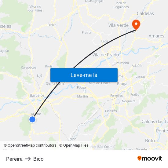 Pereira to Bico map
