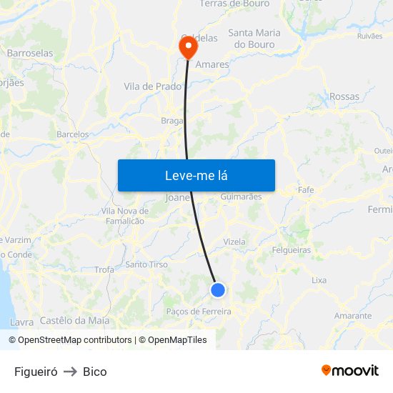 Figueiró to Bico map