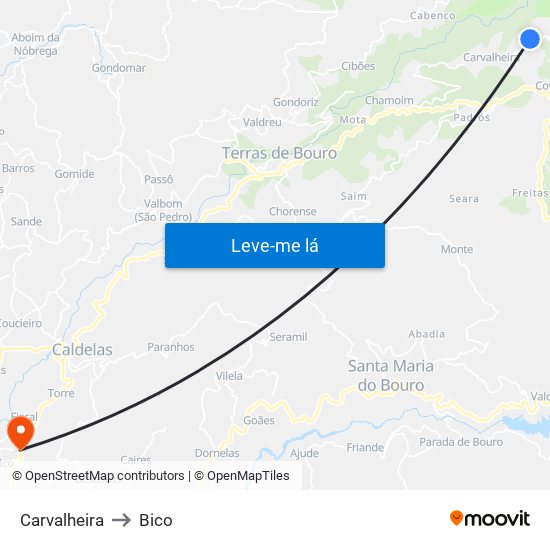 Carvalheira to Bico map