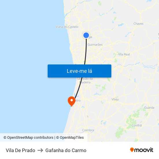 Vila De Prado to Gafanha do Carmo map