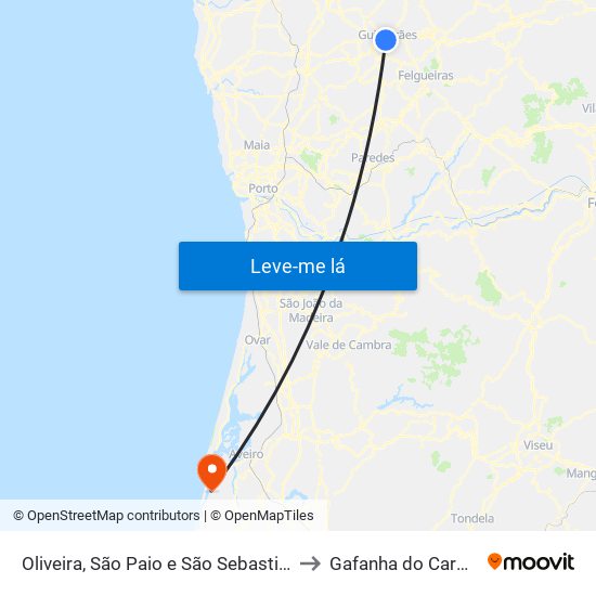 Oliveira, São Paio e São Sebastião to Gafanha do Carmo map