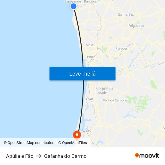 Apúlia e Fão to Gafanha do Carmo map